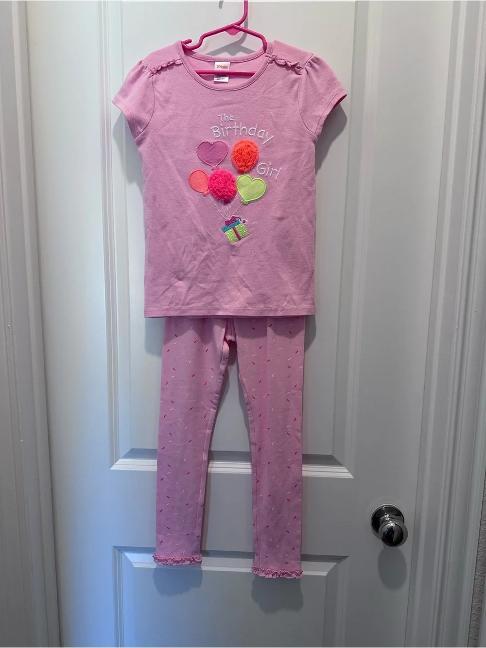 Gymboree Pink 'Birthday Girl' Short Sleeve Tee with Pom-Poms